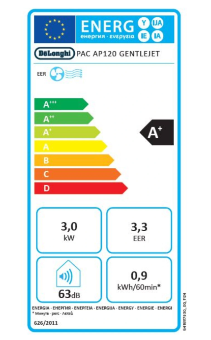 Ar Condicionado Portátil De'Longhi PACAP120 GentleJet – 12000 BTU, Classe A+, R290, GentleJet 180°