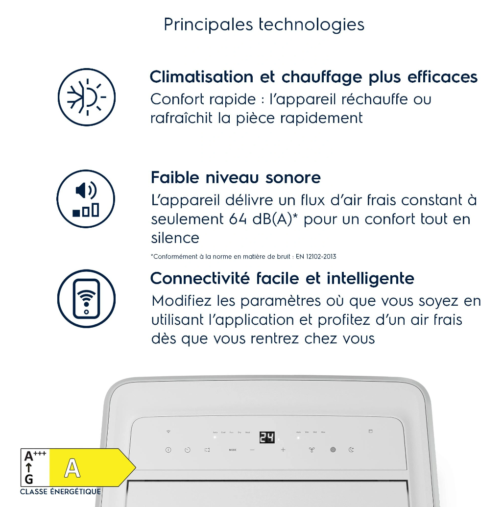 Ar Condicionado Móvel Reversível Electrolux EXP38U340HW Comfort 600 – 2600 W, Classe A, R290, Conectado
