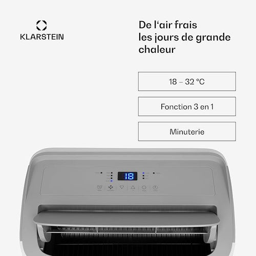 Ar Condicionado Portátil Klarstein 12000 BTU – Classe A+, R290, SEER 13, Silencioso 63 dB