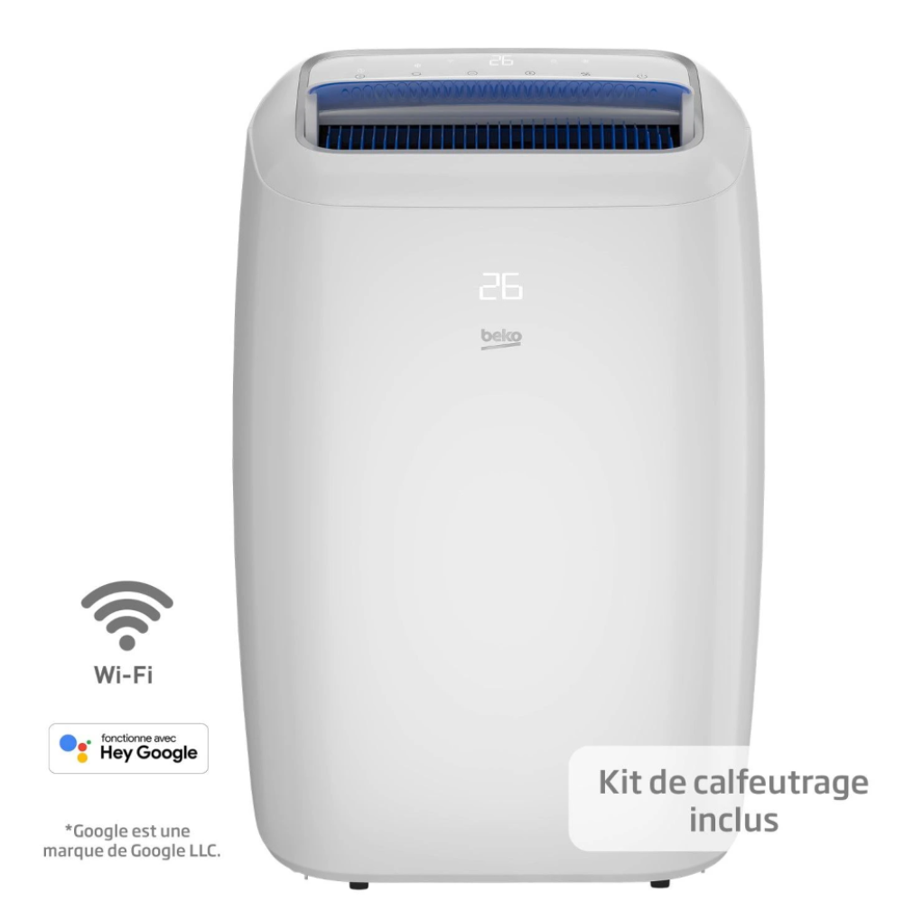 Ar Condicionado Portátil Reversível Beko BP1125H – 3500 W, Conectado, Comandos por Voz, 65 dB