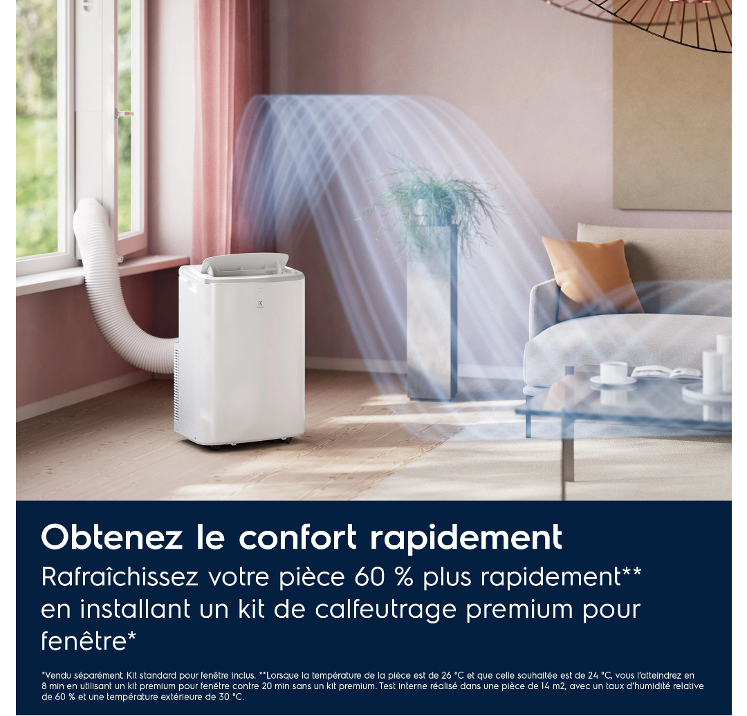 Ar Condicionado Móvel Reversível Electrolux EXP38U340HW Comfort 600 – 2600 W, Classe A, R290, Conectado