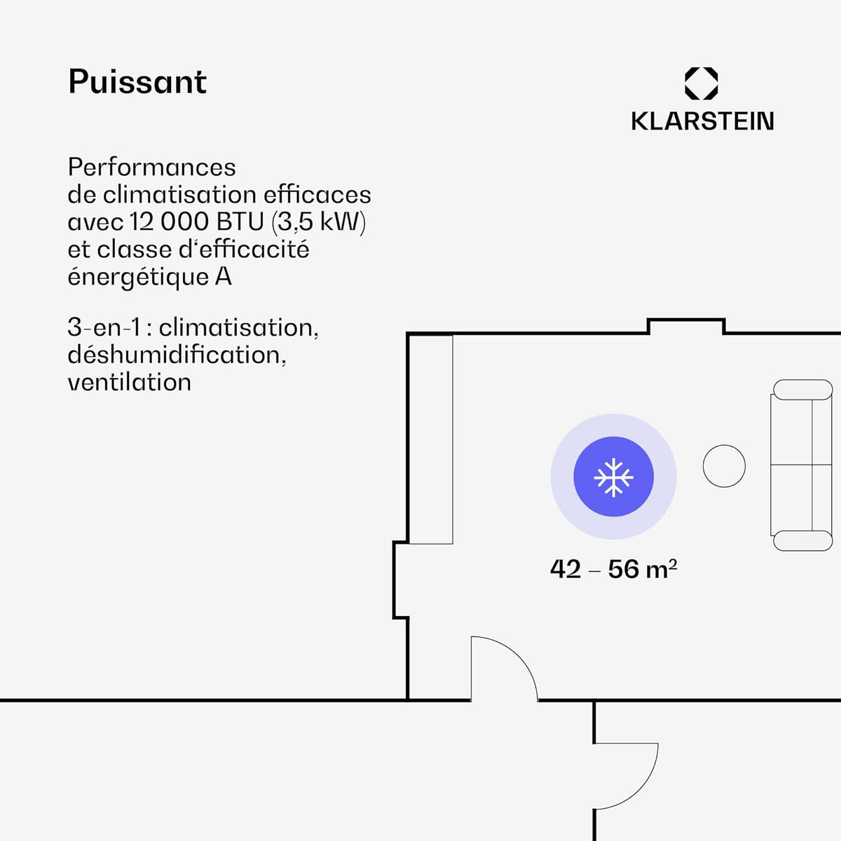 Ar Condicionado Portátil Smart Klarstein 12000 BTU – Classe A, R290, Inverter, Conectado, 52 dB, Rosa