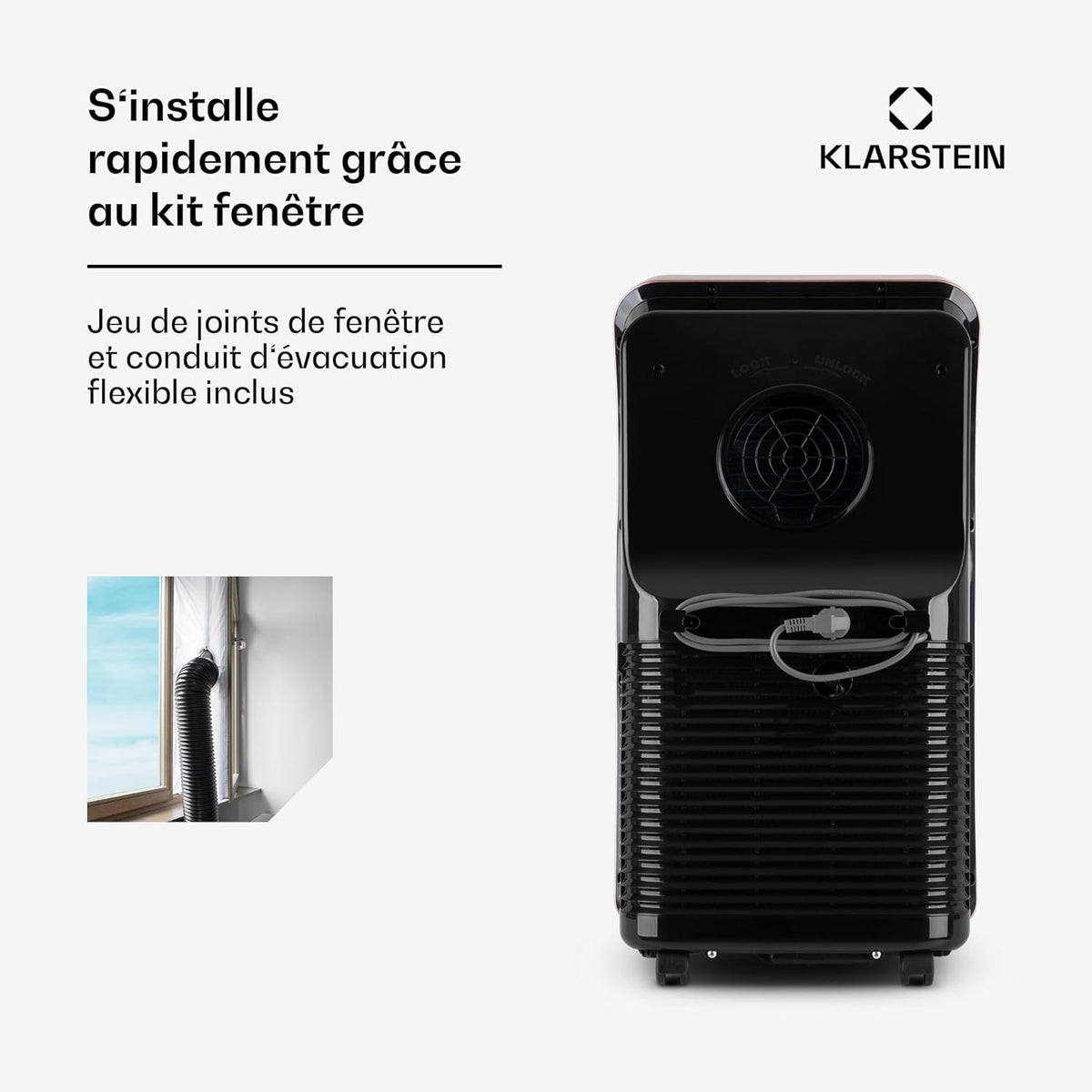 Ar Condicionado Portátil Smart Klarstein 12000 BTU – Classe A, R290, Inverter, Conectado, 52 dB, Rosa