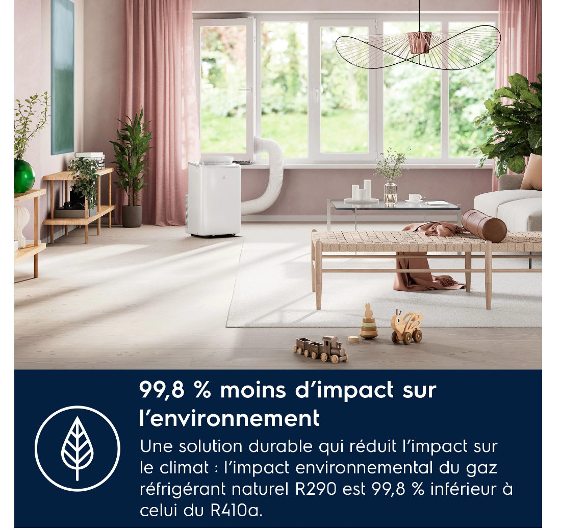 Ar Condicionado Portátil Electrolux EXP26U339CW Comfort 600 – 2600 W, Classe A, R290, 64 dB