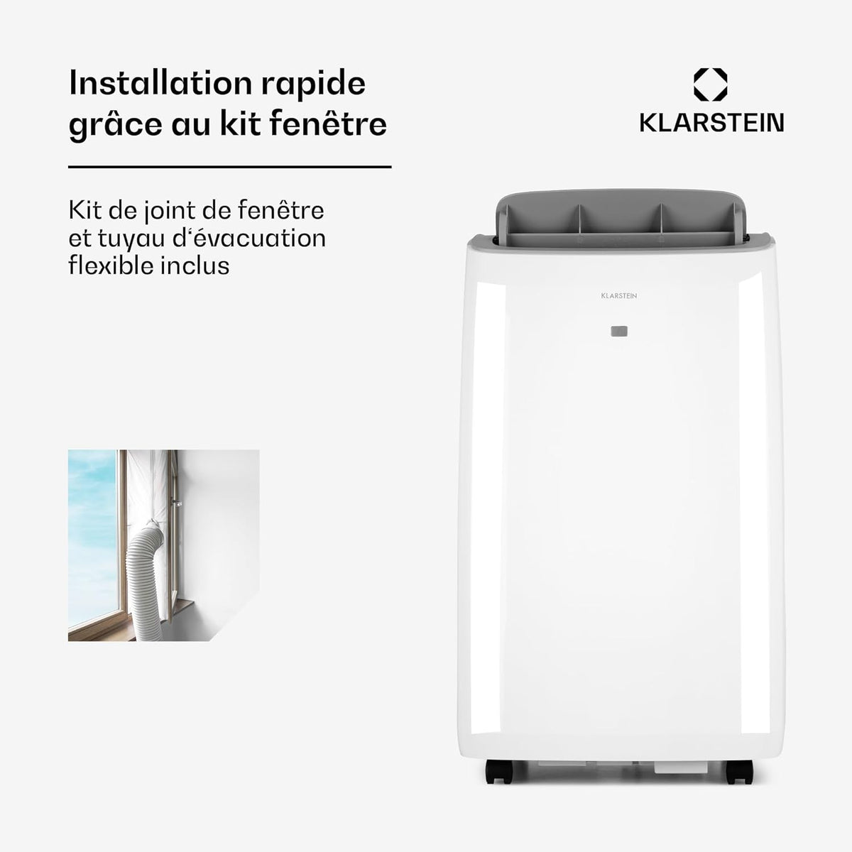Ar Condicionado Portátil Klarstein 12000 BTU – Classe A+, R290, SEER 13, Silencioso 63 dB