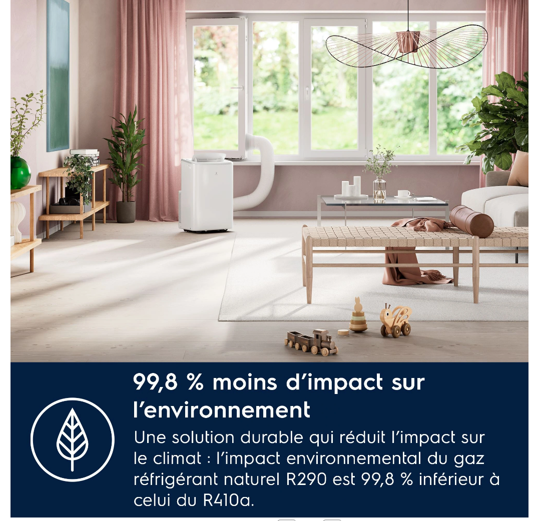 Ar Condicionado Móvel Reversível Electrolux EXP38U340HW Comfort 600 – 2600 W, Classe A, R290, Conectado