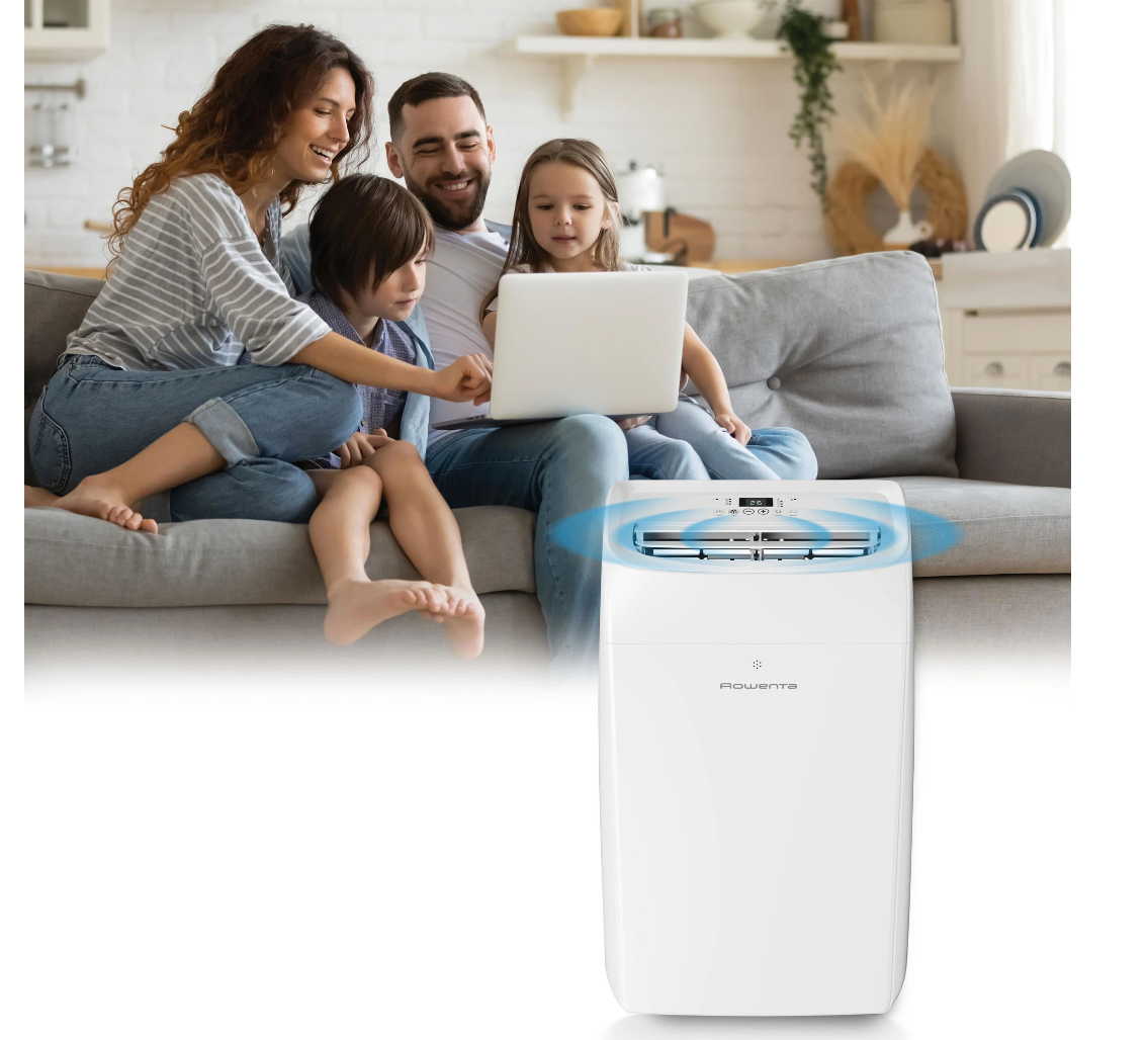 Ar Condicionado Móvel Reversível Rowenta RWAC12KA++ – Classe A+/A++, R290, 5 Funções